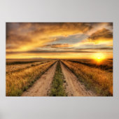 Sunset on a country road poster (Voorkant)
