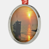 Sunset on a Cruise Ship Metalen Ornament (Links)
