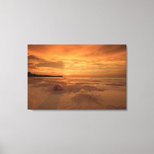 Sunset on a Thai Beach Canvas Afdruk (Voorkant)
