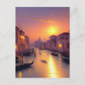 Sunset on a Venice Canal Digital Art Briefkaart (Voorkant)