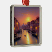Sunset on a Venice Canal Digital Art Metalen Ornament (Rechts)