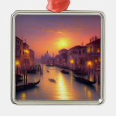 Sunset on a Venice Canal Digital Art Metalen Ornament (Voorkant)
