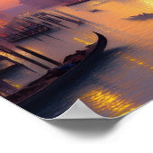 Sunset on a Venice Canal Digital Art Poster (Hoek)