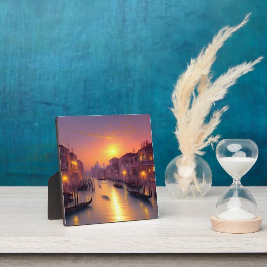 Sunset on a Venice Canal Digital Art Tabletop Fotoplaat (Insitu)