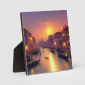 Sunset on a Venice Canal Digital Art Tabletop Fotoplaat (Voorkant)