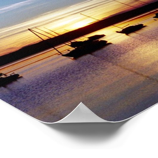 Sunset on Ammersee Poster (Hoek)