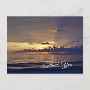 Sunset on Beach Bedankt Card Briefkaart