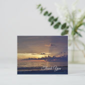 Sunset on Beach Bedankt Card Briefkaart (Staand voorkant)