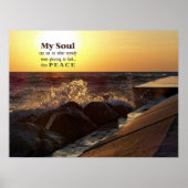Sunset on Beach Rocks Quote Poster (Voorkant)