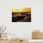 Sunset on Beach Rocks Quote Poster (Keuken)