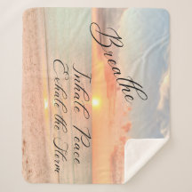 Sunset on Beach Sherpa Blanket