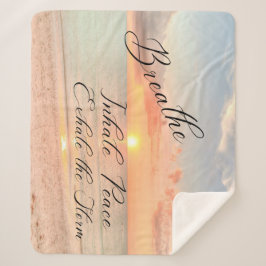 Sunset on Beach Sherpa Blanket Sherpa Deken