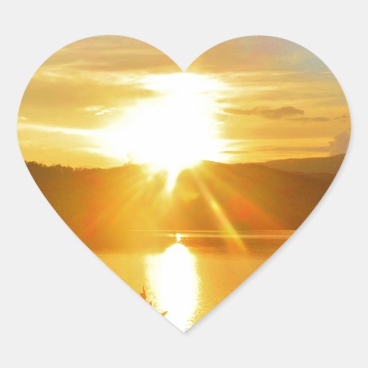 Sunset on berg Lake Arrowiad Hart Sticker (Voorkant)