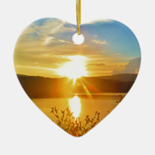 Sunset on berg Lake Arrowiad Keramisch Ornament