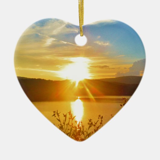 Sunset on berg Lake Arrowiad Keramisch Ornament (Voorkant)