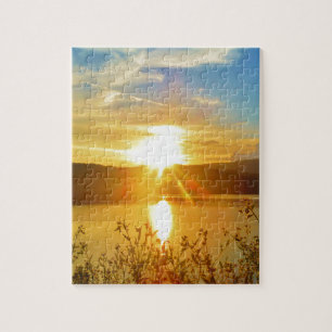 Sunset on berg Lake Arrowiad Legpuzzel