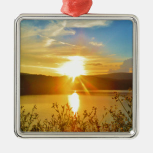 Sunset on berg Lake Arrowiad Metalen Ornament