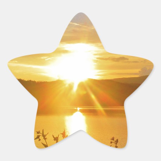 Sunset on berg Lake Arrowiad Ster Sticker (Voorkant)