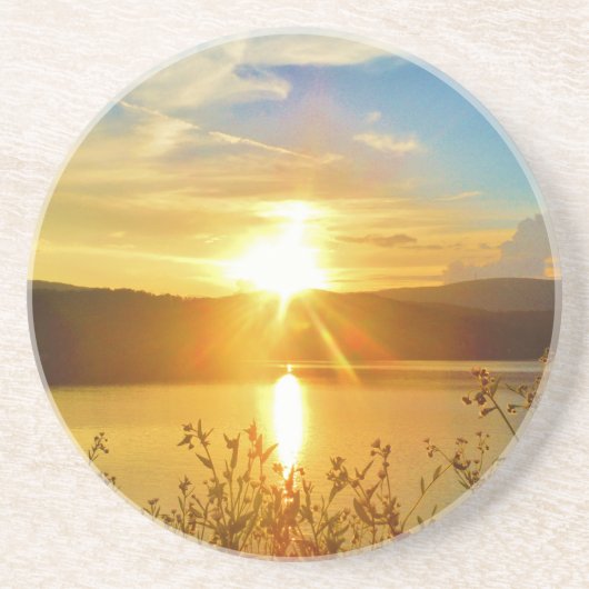 Sunset on berg Lake Arrowiad Zandsteen Onderzetter (Voorkant)