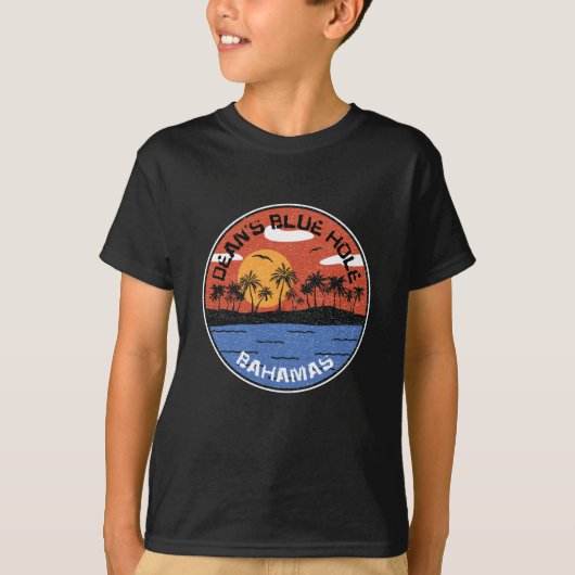 Sunset on Dean's Blue Hole Bahamas T-shirt (Voorkant)