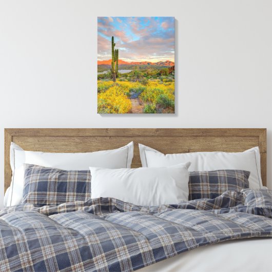 Sunset on Desert Landscape Canvas Afdruk (Insitu (Slaapkamer))