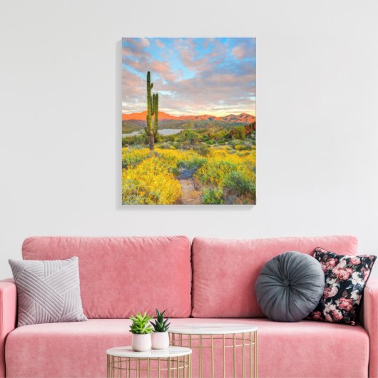 Sunset on Desert Landscape Canvas Afdruk (Insitu (Woonkamer))