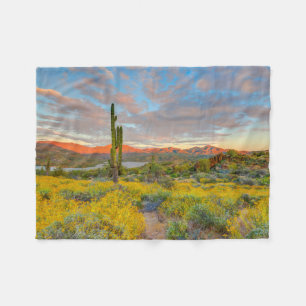 Sunset on Desert Landscape Fleece Deken