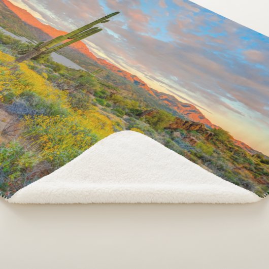 Sunset on Desert Landscape Sherpa Deken (3/4)