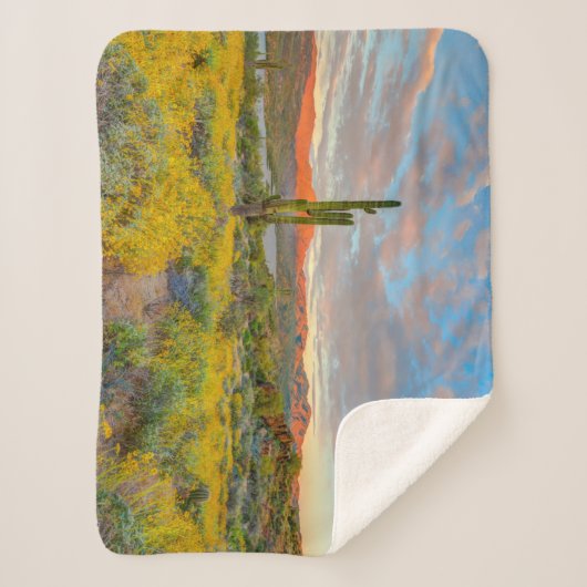 Sunset on Desert Landscape Sherpa Deken (Voorkant)