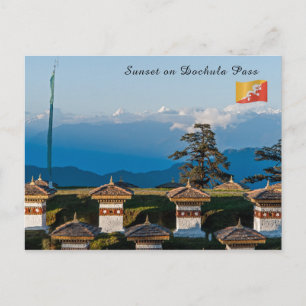Sunset on Dochula Pass - Bhutan, Himalaya Briefkaart