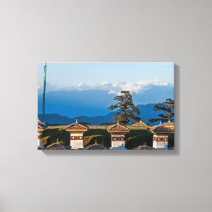 Sunset on Dochula Pass - Bhutan, Himalaya Canvas Afdruk