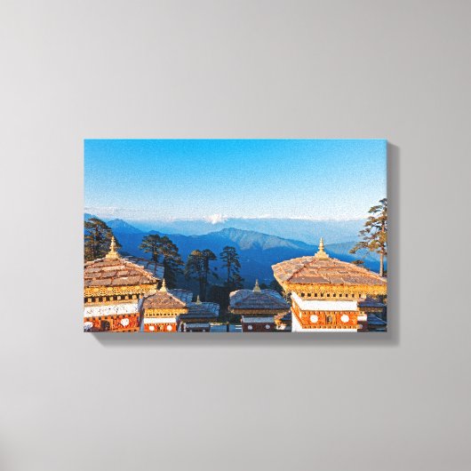 Sunset on Dochula Pass - Bhutan, Himalaya Canvas Afdruk (Voorkant)
