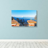 Sunset on Dochula Pass - Bhutan, Himalaya Canvas Afdruk (Insitu (Houten vloer))