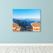 Sunset on Dochula Pass - Bhutan, Himalaya Canvas Afdruk (Insitu (Houten vloer))