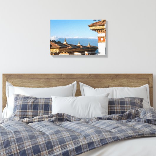 Sunset on Dochula Pass - Bhutan, Himalaya Canvas Afdruk (Insitu (Slaapkamer))