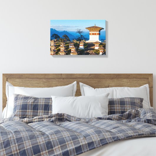 Sunset on Dochula Pass - Bhutan, Himalaya Canvas Afdruk (Insitu (Slaapkamer))