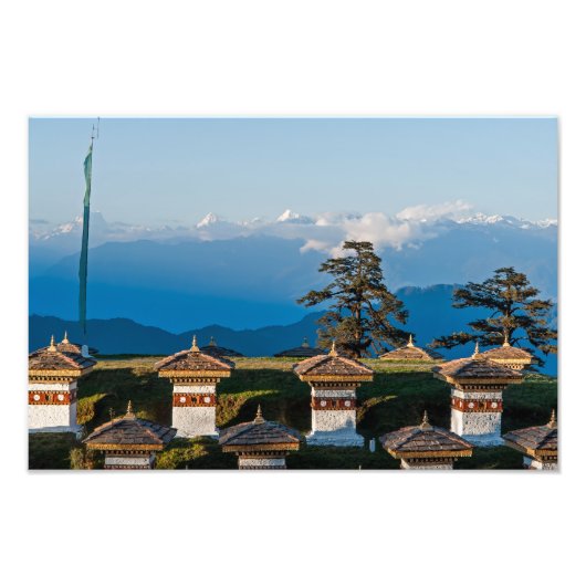 Sunset on Dochula Pass - Bhutan, Himalaya Foto Afdruk (Voorkant)