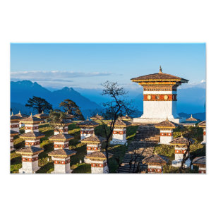 Sunset on Dochula Pass - Bhutan, Himalaya Foto Afdruk