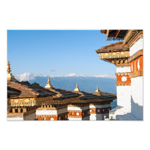 Sunset on Dochula Pass - Bhutan, Himalaya Foto Afdruk