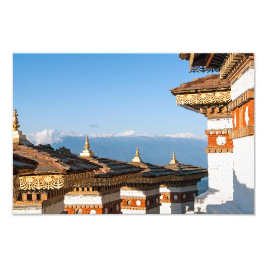 Sunset on Dochula Pass - Bhutan, Himalaya Foto Afdruk (Voorkant)