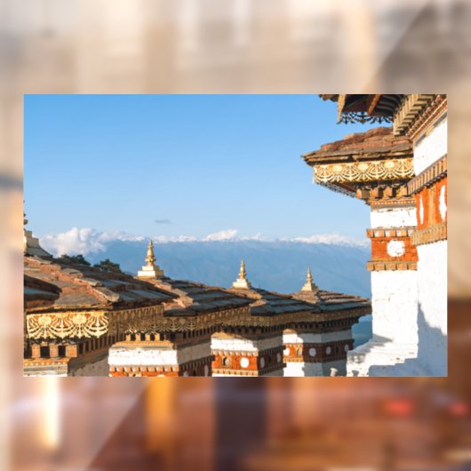 Sunset on Dochula Pass - Bhutan, Himalaya Raamsticker (Vel 2)