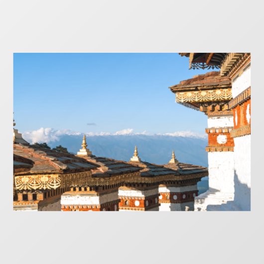 Sunset on Dochula Pass - Bhutan, Himalaya Raamsticker (Vel)