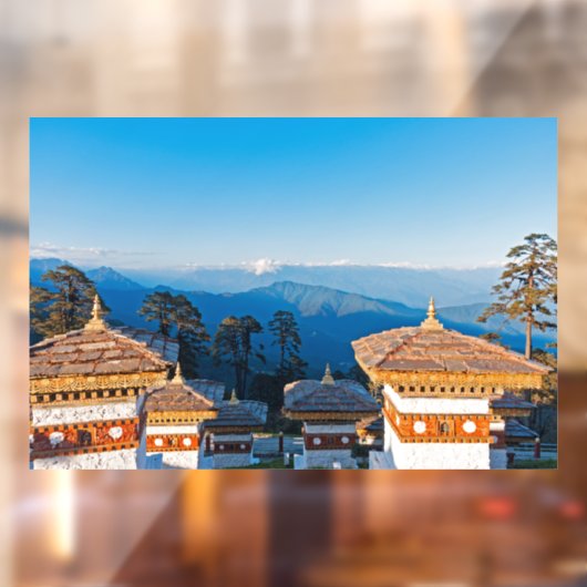 Sunset on Dochula Pass - Bhutan, Himalaya Raamsticker (Vel 2)