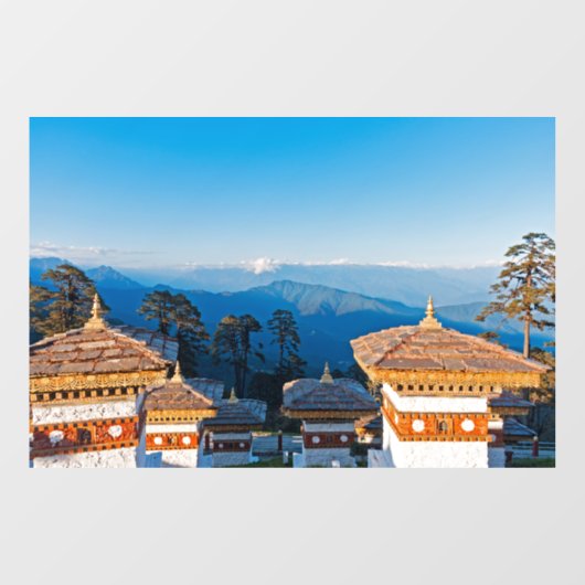 Sunset on Dochula Pass - Bhutan, Himalaya Raamsticker (Vel)