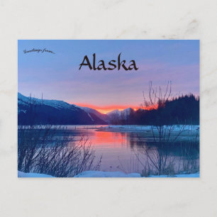 Sunset on Douglas and Juneau Alaska Briefkaart