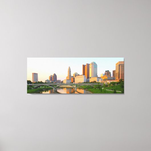 Sunset on Downtown Columbus, Ohio Canvas Afdruk (Voorkant)