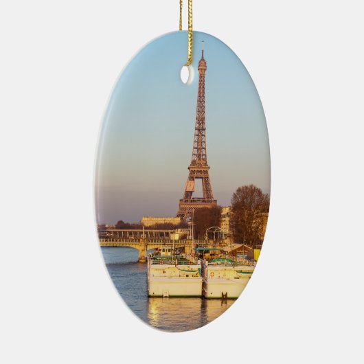 Sunset on Eiffel tower and Pont Rouelle - Paris Keramisch Ornament (Rechts)