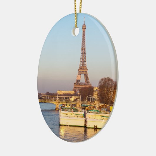 Sunset on Eiffel tower and Pont Rouelle - Paris Keramisch Ornament (Links)