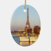 Sunset on Eiffel tower and Pont Rouelle - Paris Keramisch Ornament (Voorkant)