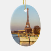 Sunset on Eiffel tower and Pont Rouelle - Paris Keramisch Ornament (Achterkant)